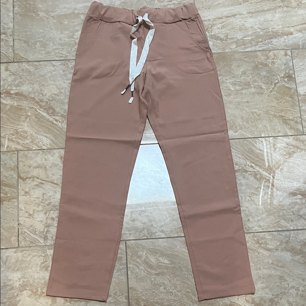Women's Casual Tan Pants with Drawstring